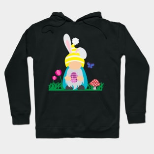 Easter Gnome Yellow Hat in a Garden Hoodie